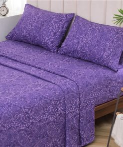 Juego de sábanas Queen Size Morado con Estampado de