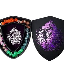 Fantasydice Bandeja de dados Escudo Púrpura Dragón de Fuego