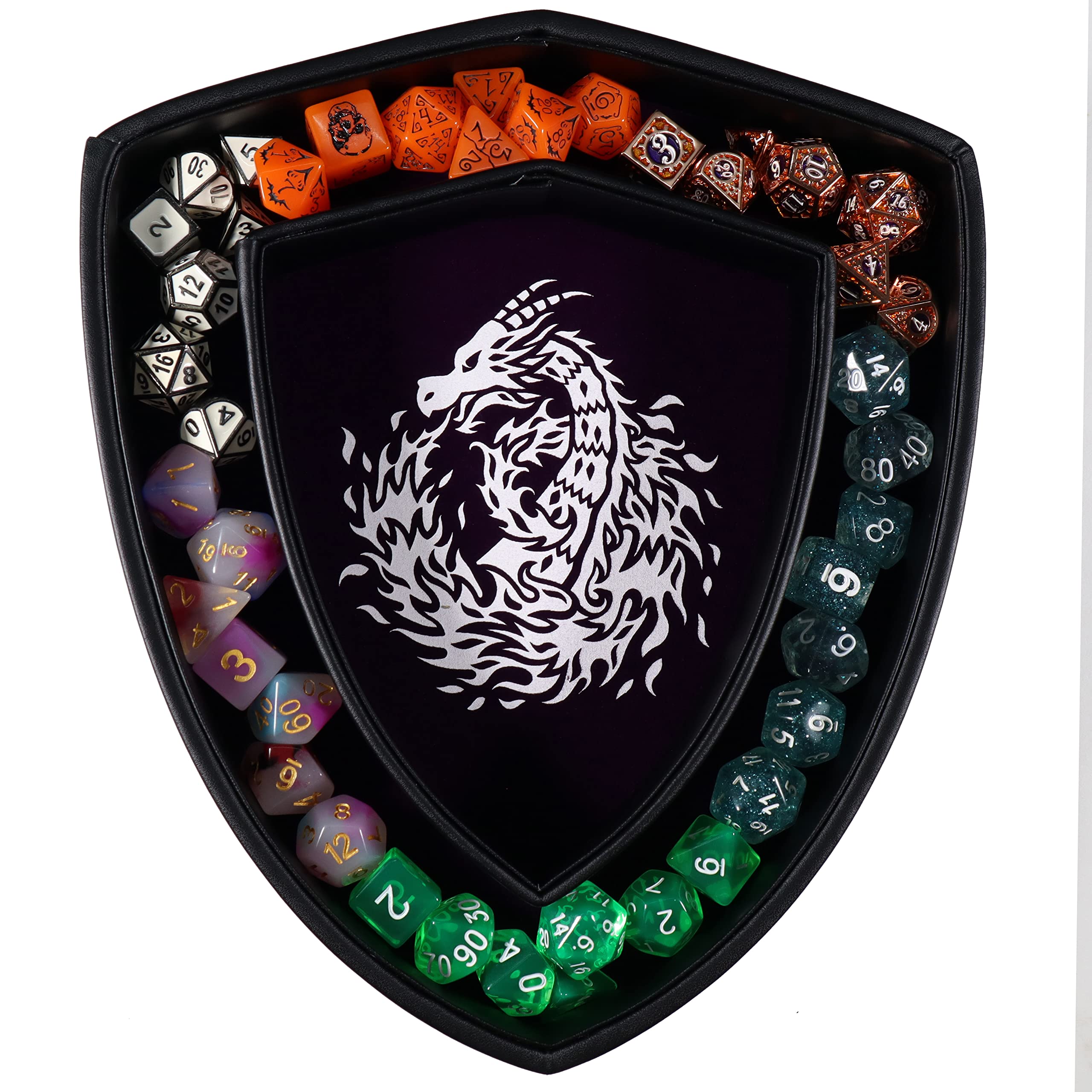 Fantasydice Bandeja de dados Escudo Púrpura Dragón de Fuego - Imagen 6