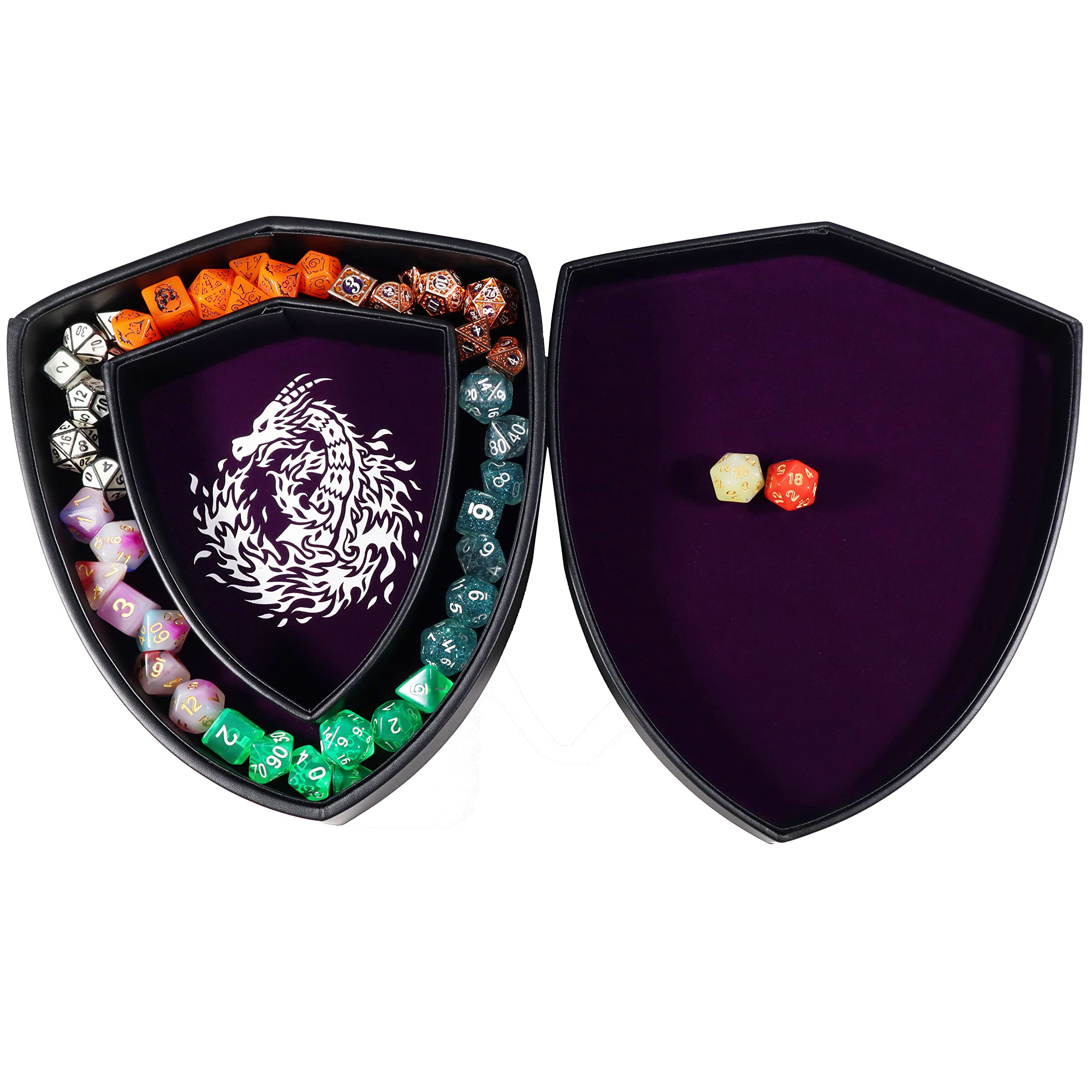 Fantasydice Bandeja de dados Escudo Púrpura Dragón de Fuego - Imagen 4