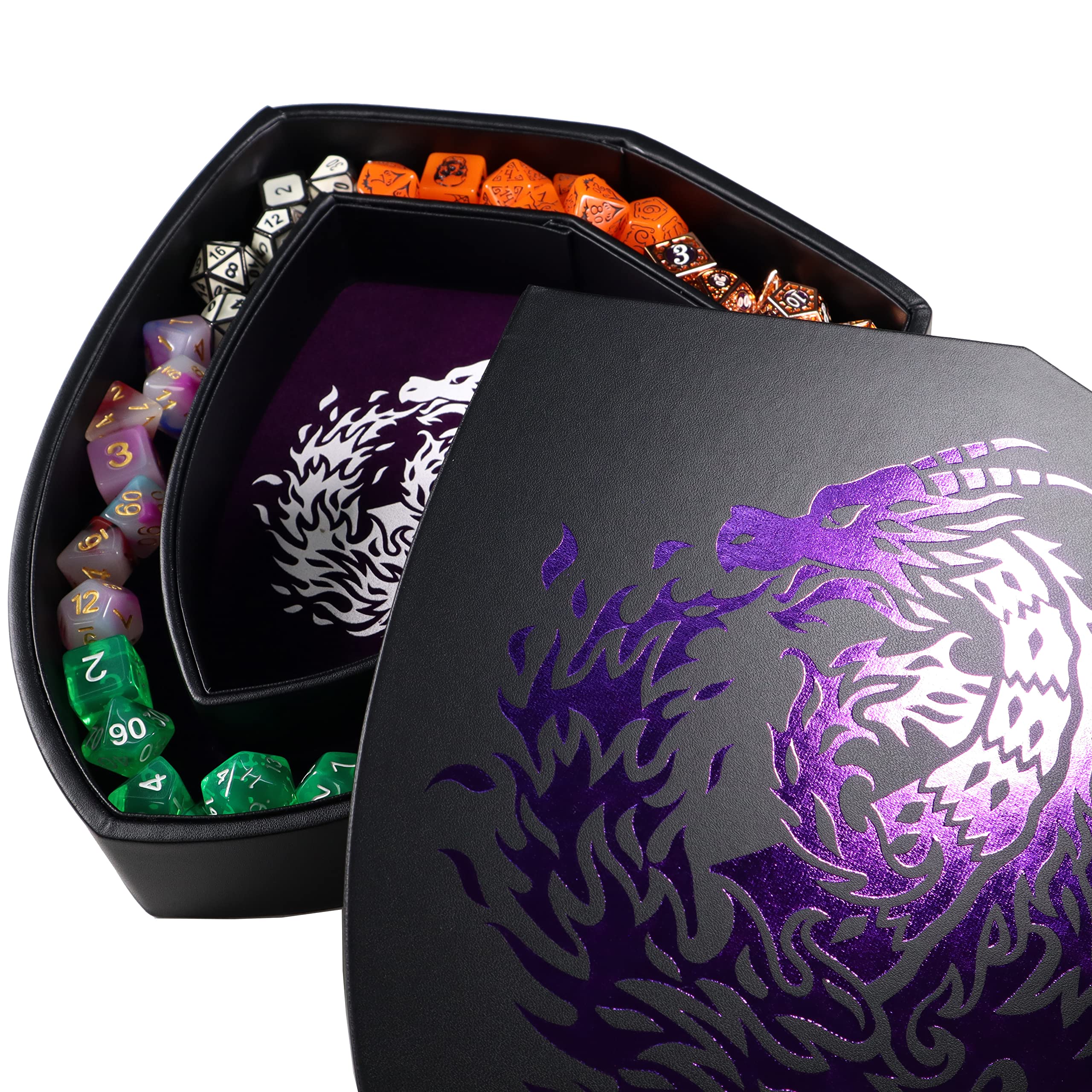 Fantasydice Bandeja de dados Escudo Púrpura Dragón de Fuego - Imagen 7