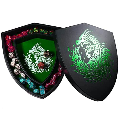 Fantasydice Shield Dice Tray Green Fire Dragon con Tapa y - Imagen 6
