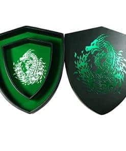 Fantasydice Shield Dice Tray Green Fire Dragon con Tapa y