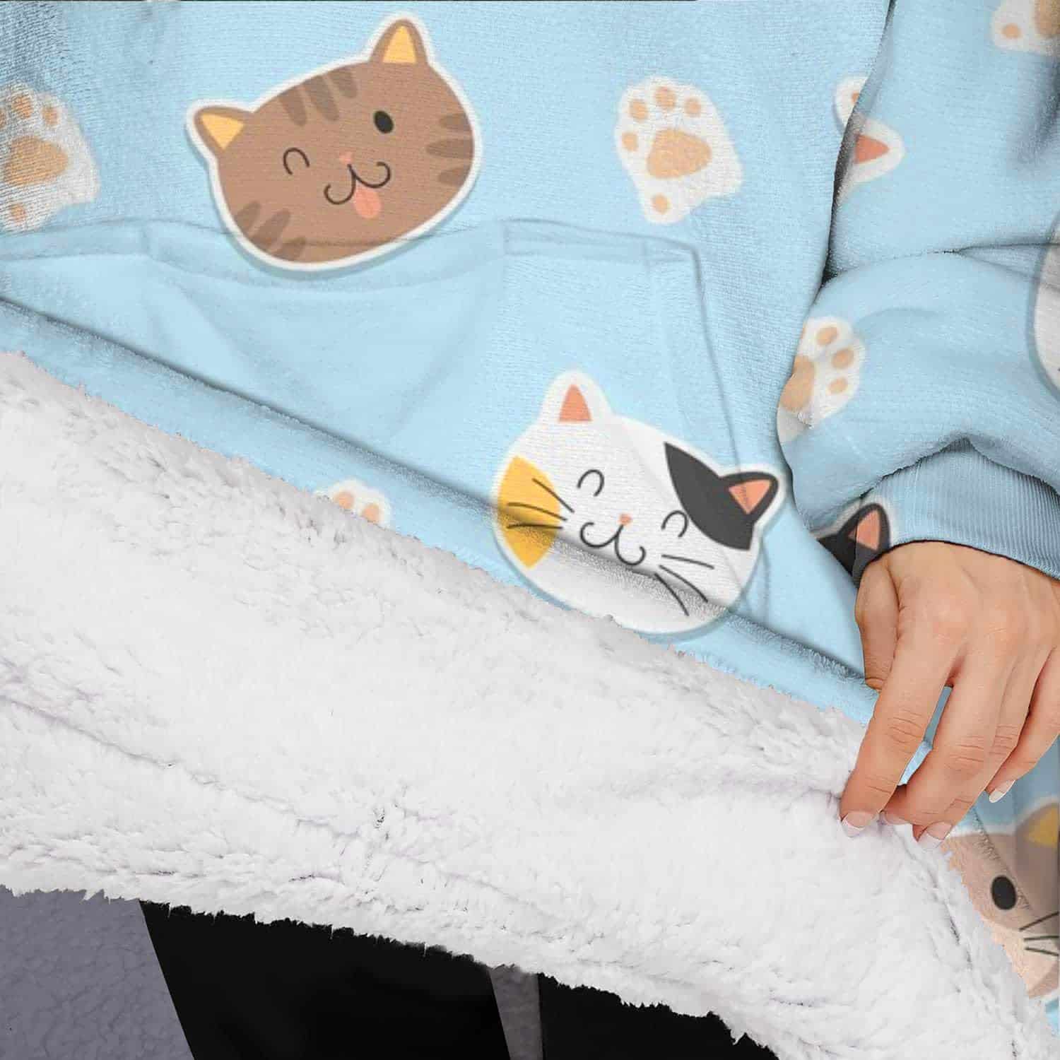 Manta de Gato Lindo Azul Touchbetter, Manta Sherpa con - Imagen 6