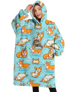 Manta Sherpa con Capucha de Corgi, Manta Grande con