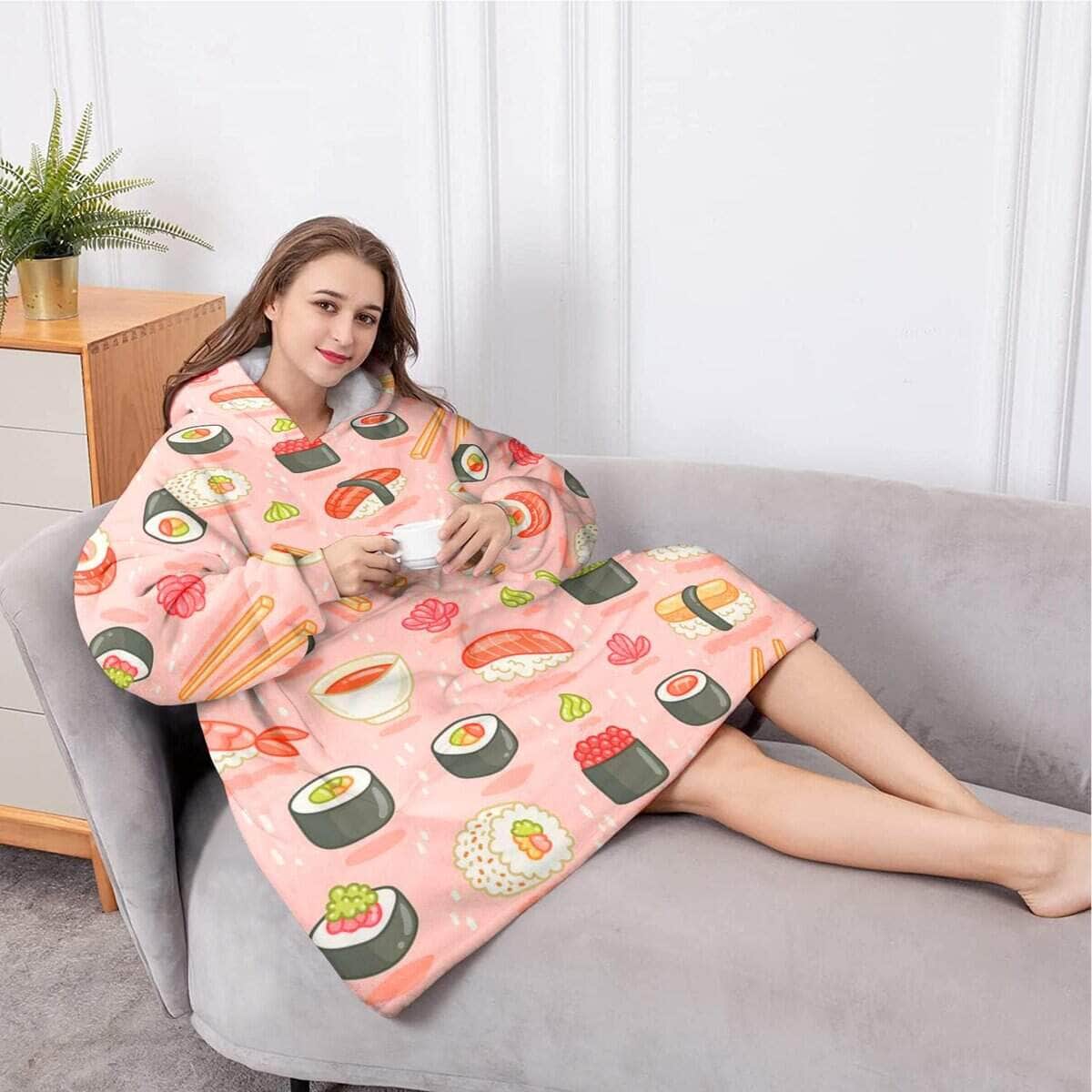 Manta con capucha para sushi y rolls, Manta Wearable de - Imagen 5