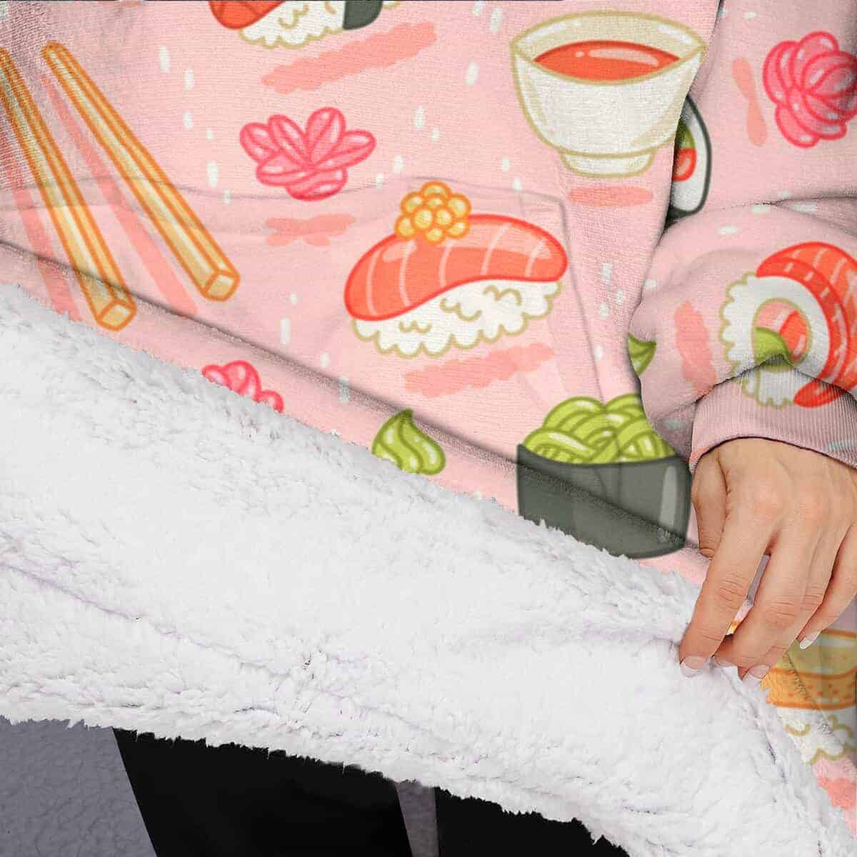 Manta con capucha para sushi y rolls, Manta Wearable de - Imagen 6