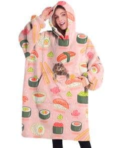 Manta con capucha para sushi y rolls, Manta Wearable de