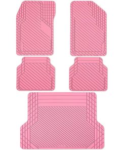BaseLayer Tapetes de Coche Rosa de 4 Piezas y Tapete del