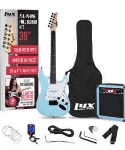 Kit de Guitarra Eléctrica LyxPro de 39 -Azul Retro
