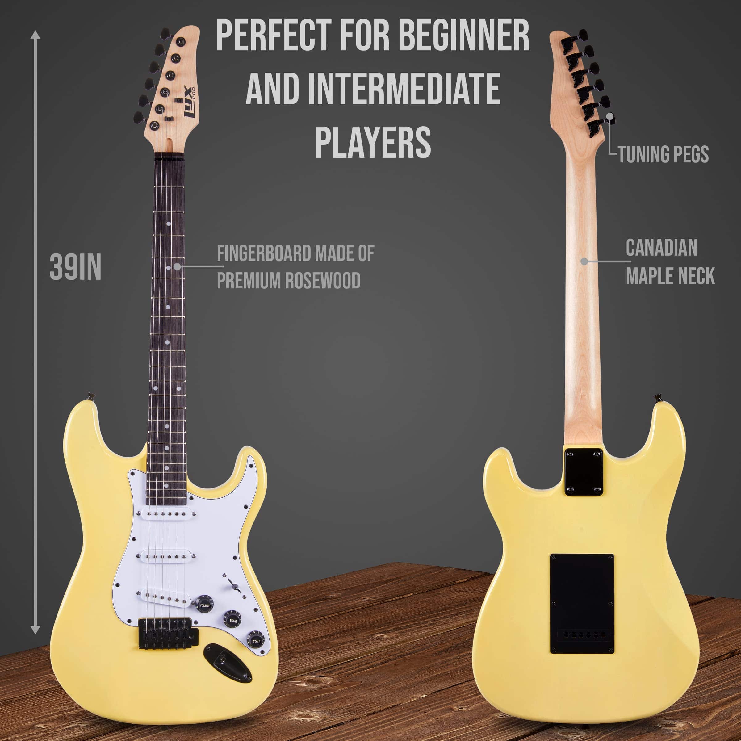 Kit de Guitarra Eléctrica LyxPro de 39 pulgadas con - Imagen 4