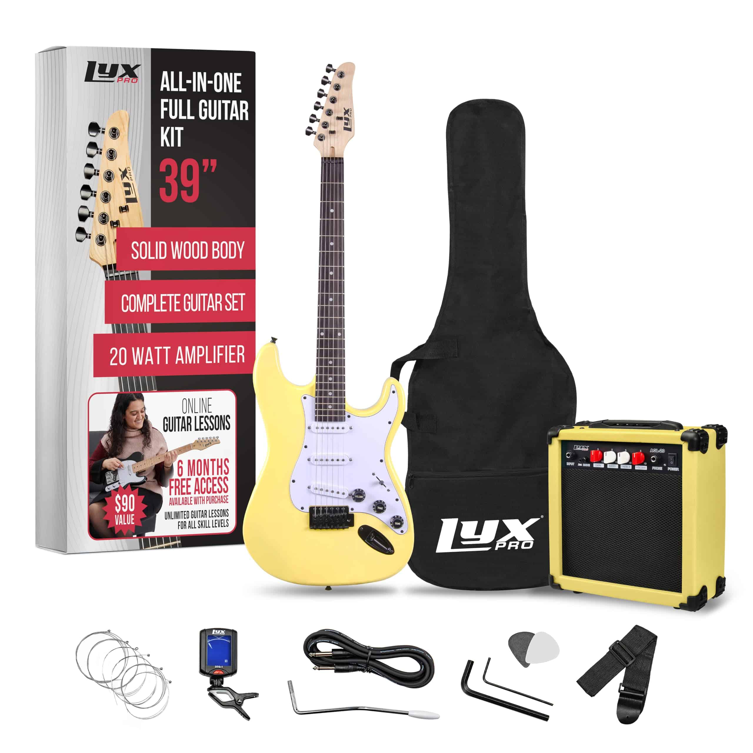 Kit de Guitarra Eléctrica LyxPro de 39 pulgadas con