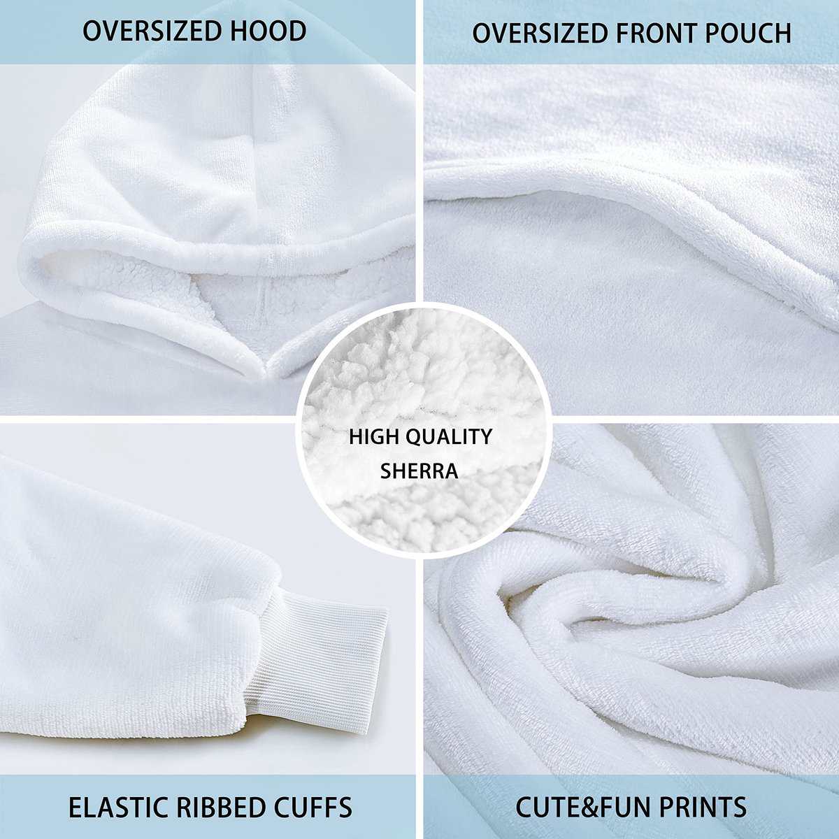 Manta con capucha de Sherpa con diseño de pulpo estrellado, - Imagen 8