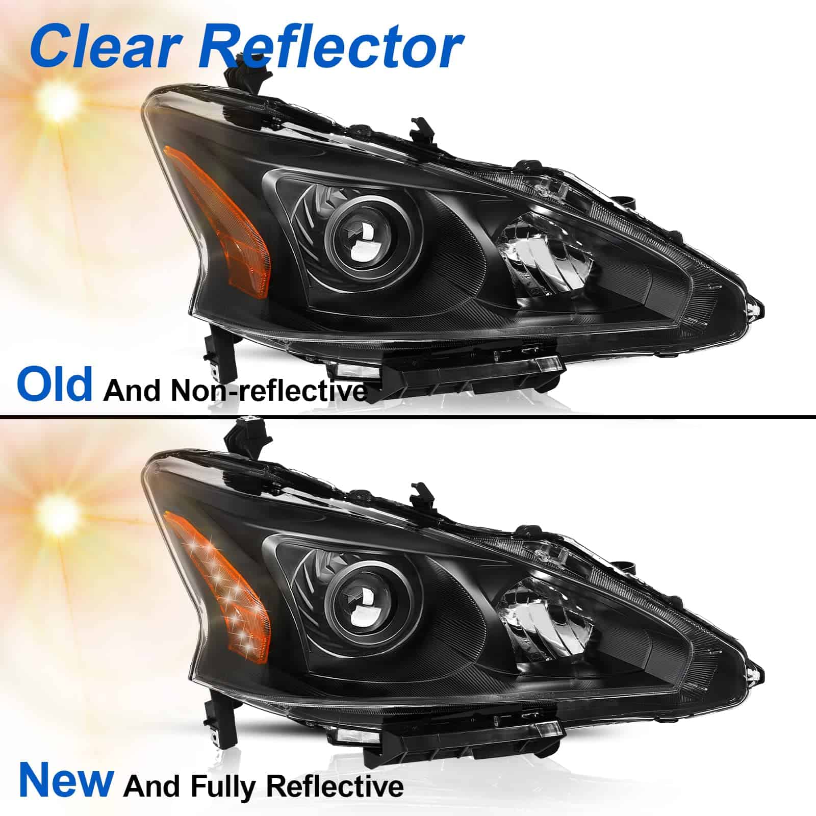 Ensamblaje de Faros ALZIRIA Compatible con -Negro con Reflec - Imagen 3