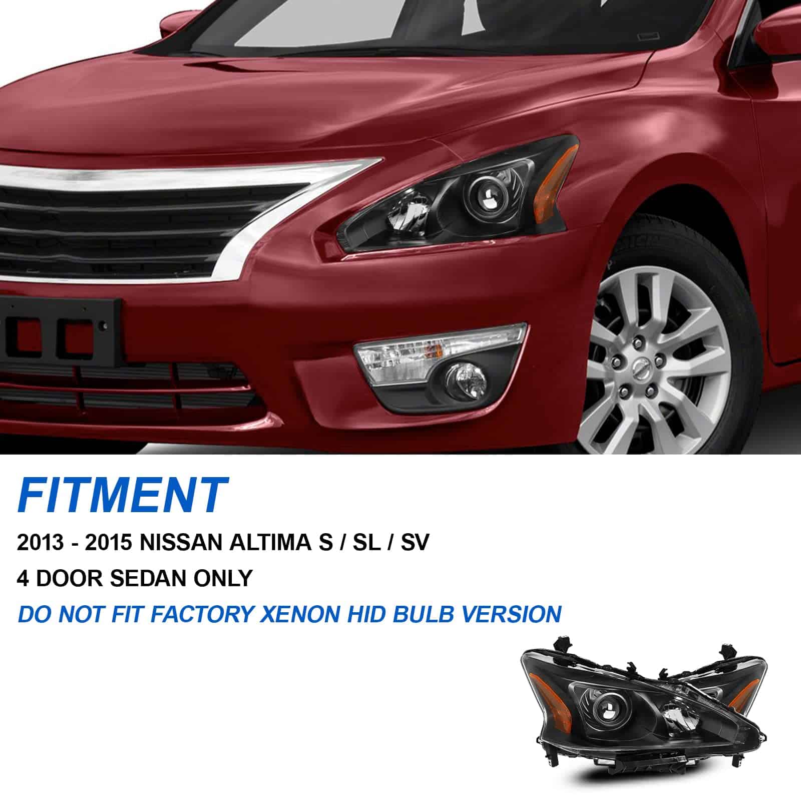 Ensamblaje de Faros ALZIRIA Compatible con -Negro con Reflec - Imagen 5