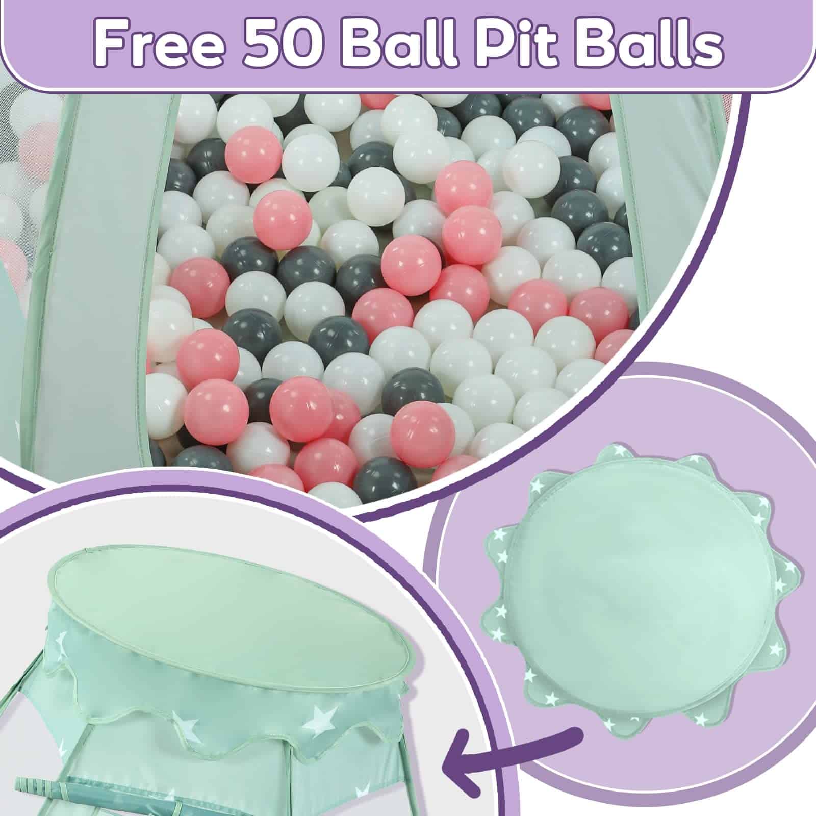 Tienda de bolas para bebés Wilhunter con 50 bolas - Para - Imagen 3