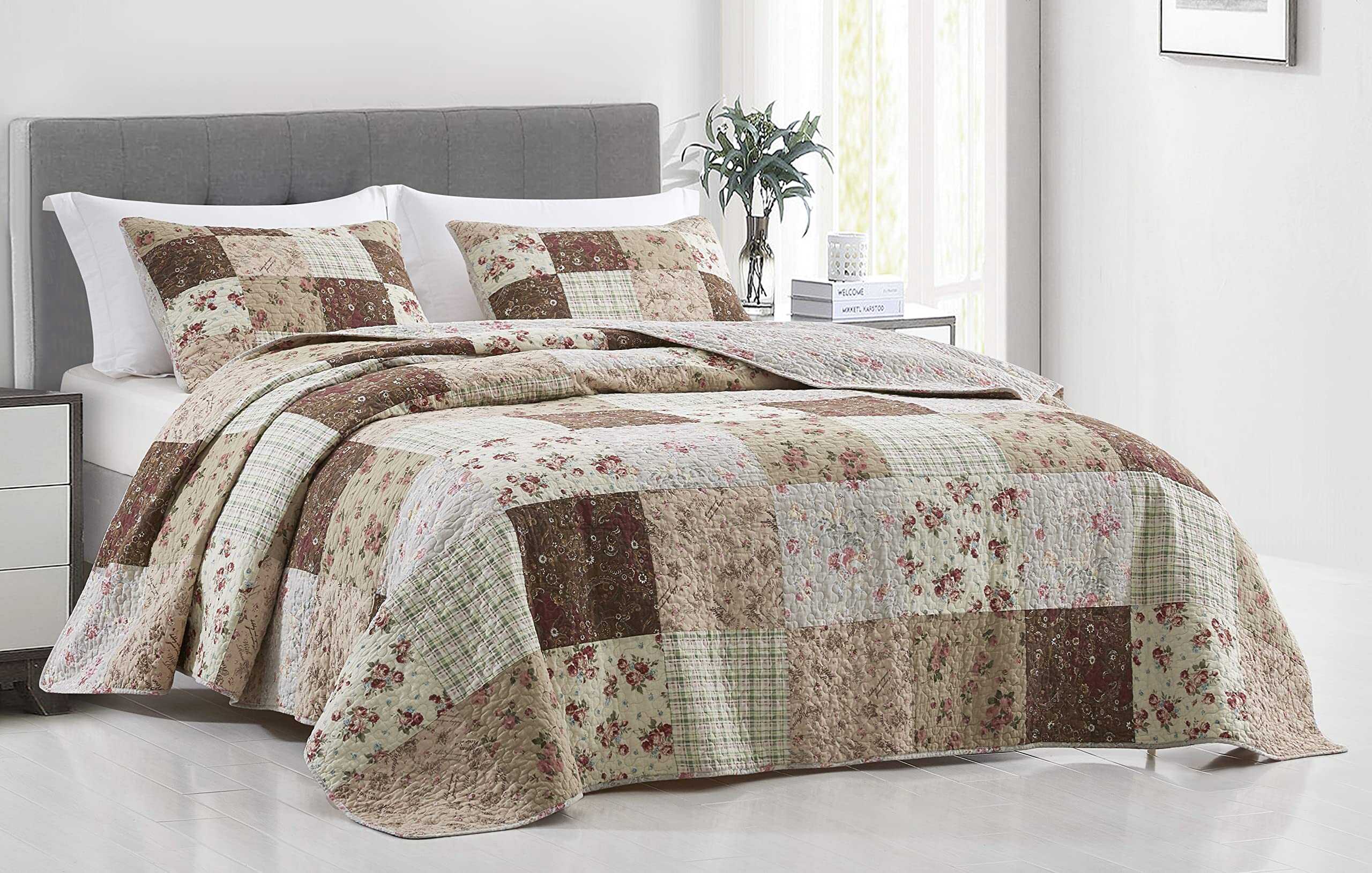 Chezmoi Collection Cynthia Juego de Edredón de 3 Piezas -