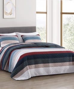 Juego de Colcha a Rayas de Parches Modernos de 3 Piezas