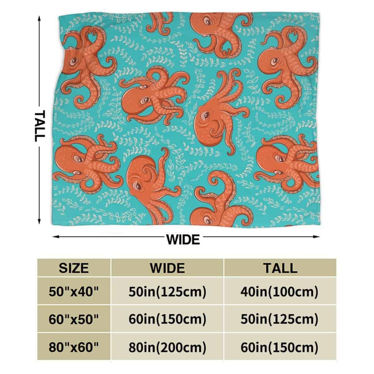 Manta de Cobija Suave Octopus Naranja para Cama Sofá - Imagen 5