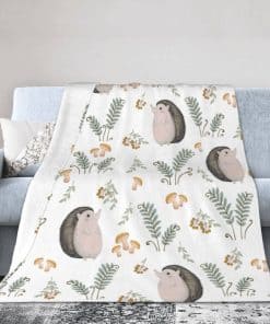 Manta de sofá de hojas de helecho de erizo súper suave y