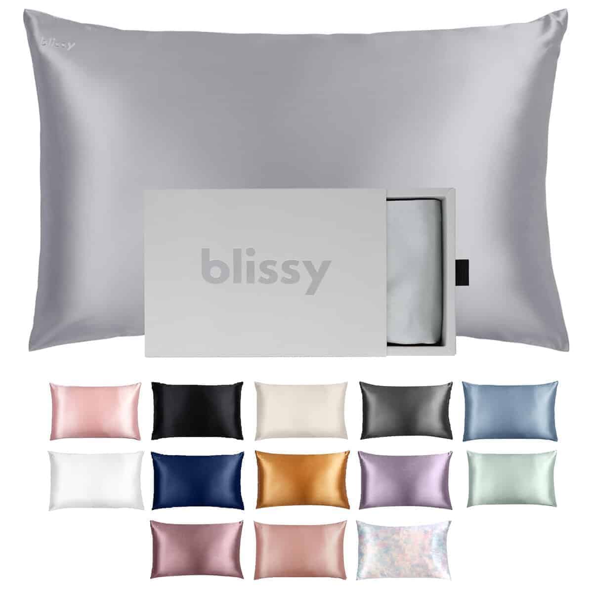 Funda de Almohada de Seda Blissy - 100% Seda de -Plata