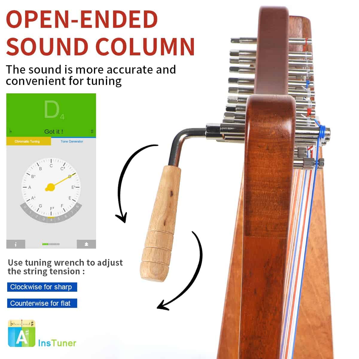 Arpa, Lira de 19 Cuerdas Lotkey para Principiantes Adultos - Imagen 5