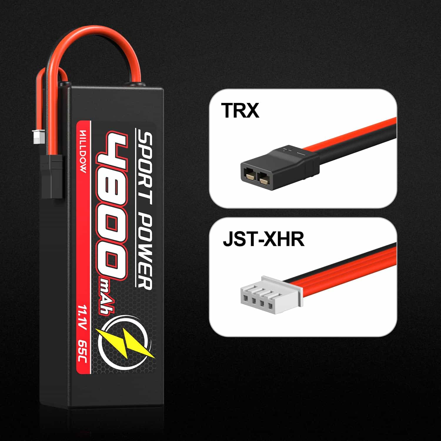 Batería Lipo Hilldow 11.1V 3S 65C 4800mAh Baterías - Imagen 4