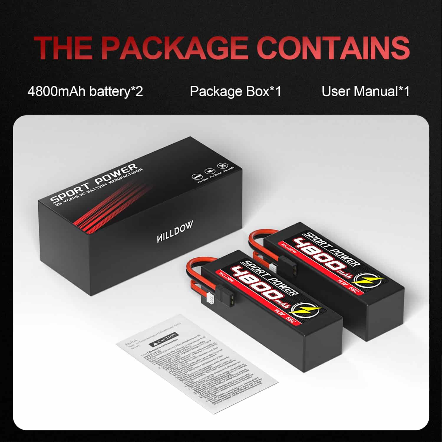 Batería Lipo Hilldow 11.1V 3S 65C 4800mAh Baterías - Imagen 7