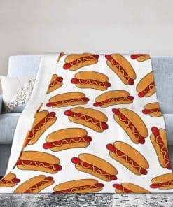 Manta Cálida de Cama de Perrito Comida para Hot Dog, Súper