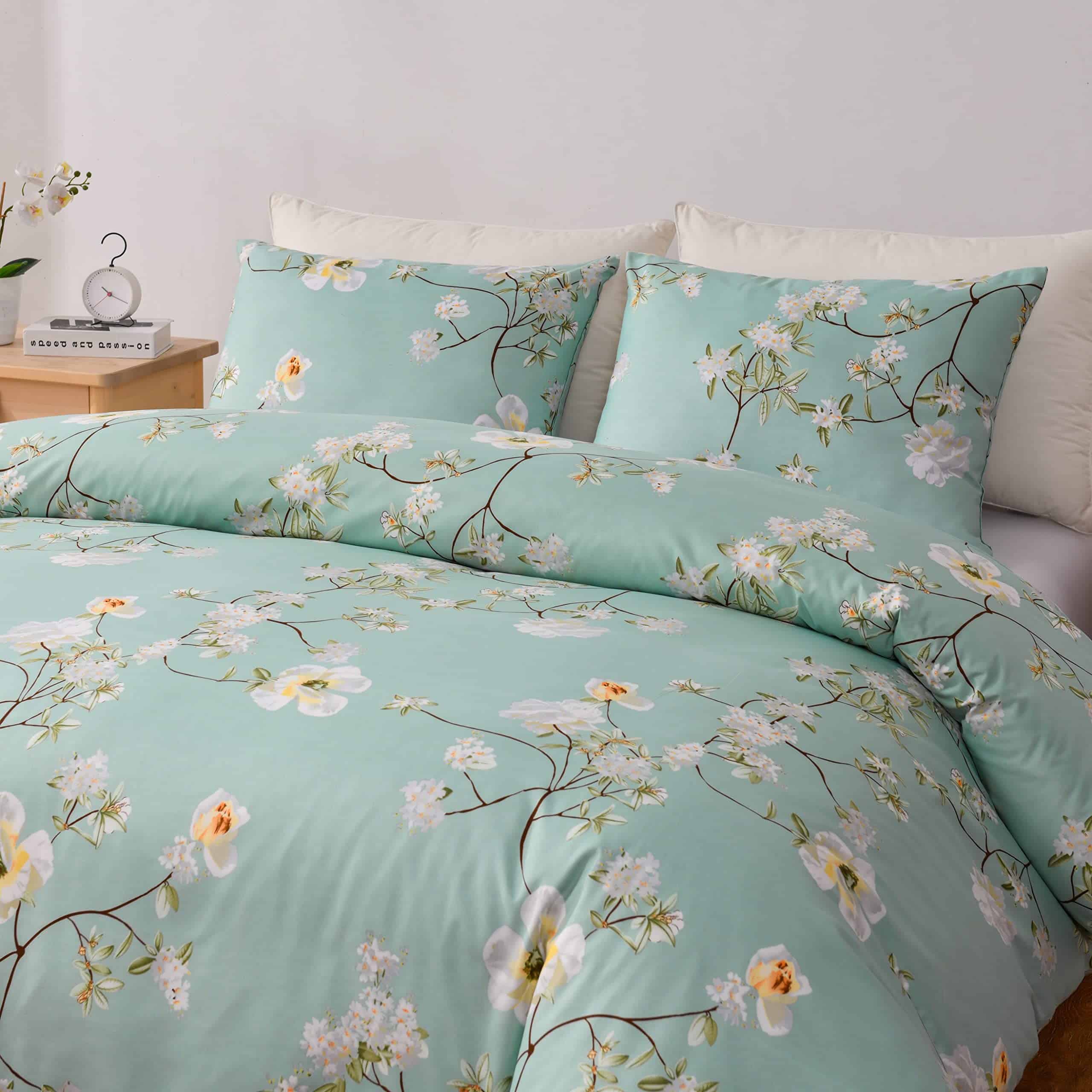 Set de Funda nórdica Floral Verde GETIANN para Cama Queen - Imagen 5