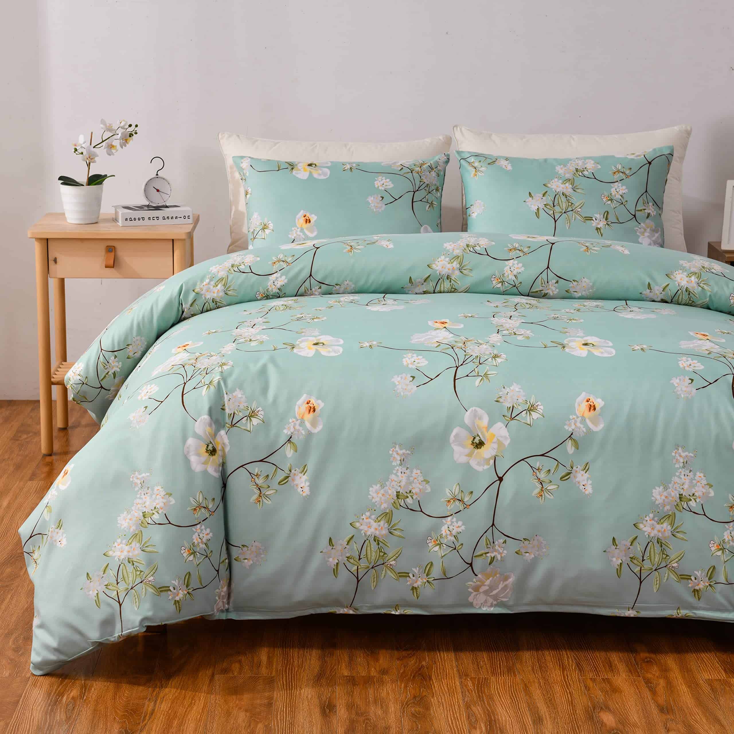 Set de Funda nórdica Floral Verde GETIANN para Cama Queen - Imagen 4