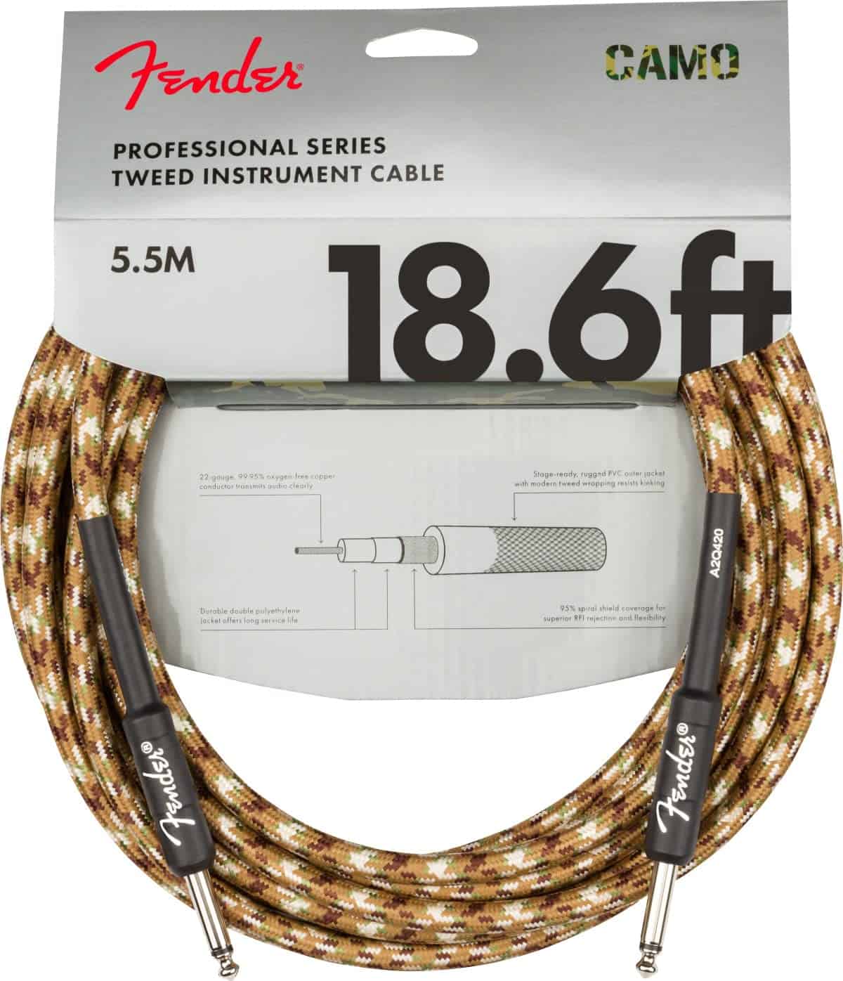 Cable de Instrumento Profesional Fender -Estilo Camuflaje De - Imagen 3