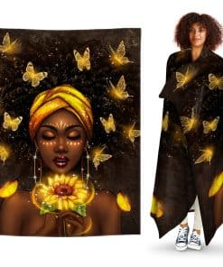 Manta JZO African American para Mujeres Manta de Tiro Black