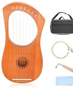 Arpa Lira de 7 Cuerdas, 7 Cuerdas Metálicas Arpa Lira Silla