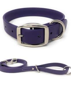 Conjunto de Collar y Correa para Perros Impermeable Morado