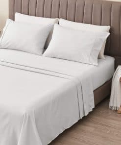 Juego de Sábanas de Microfibra Blanca de 4 Piezas Great Bay