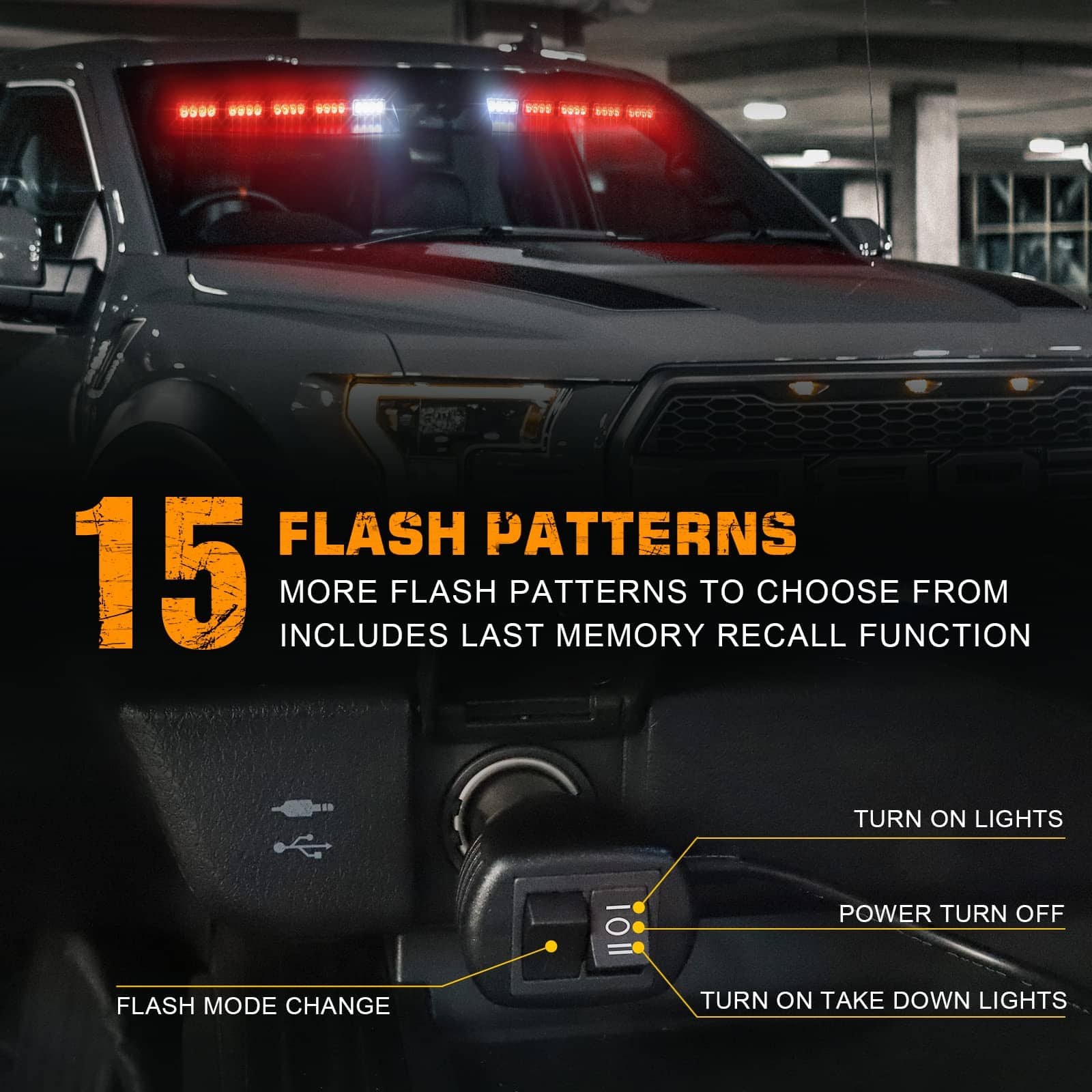 Luces de Emergencia Rojas para Visera XRIDONSEN Barra - Imagen 5