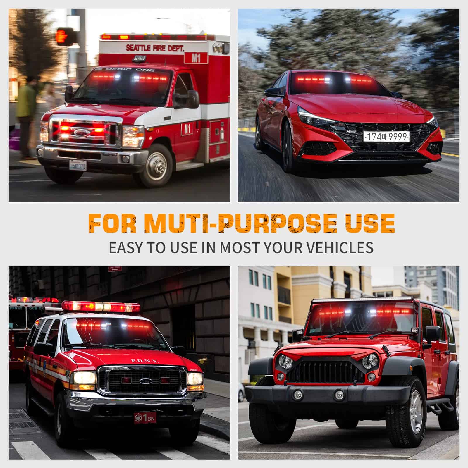 Luces de Emergencia Rojas para Visera XRIDONSEN Barra - Imagen 7