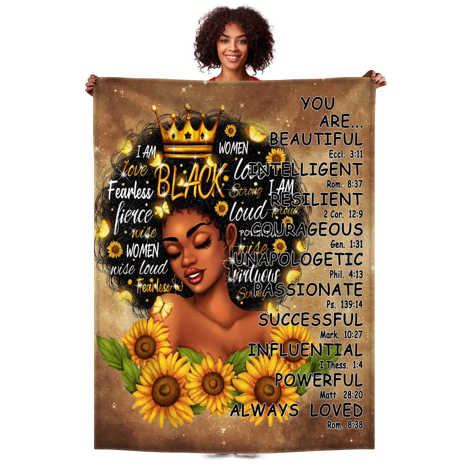 Manta Africana para Mujeres Mágicas de Color Negro Manta