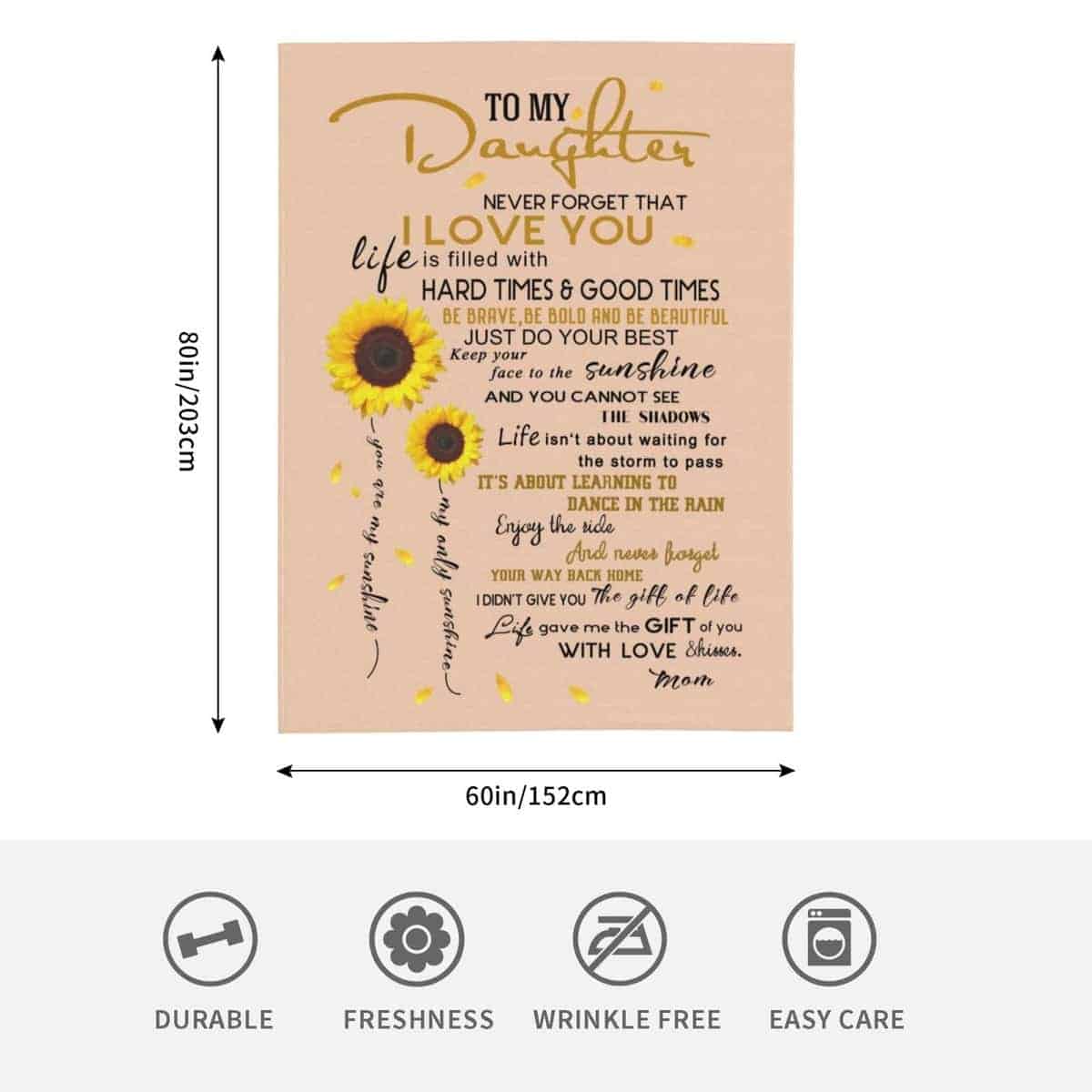 Manta de regalo de mamá a hija, manta de mamá para hija, - Imagen 3