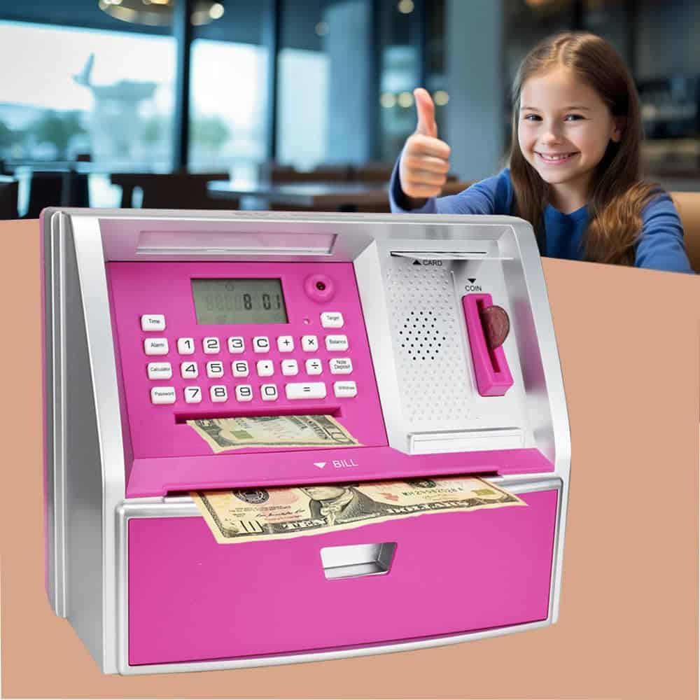 Cerdito Electrónico ApgBnk para Niñas - Contador de Monedas