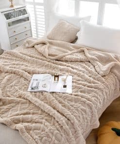 Manta Sherpa PU MEI para Sofá de 90"*80" - -Beige