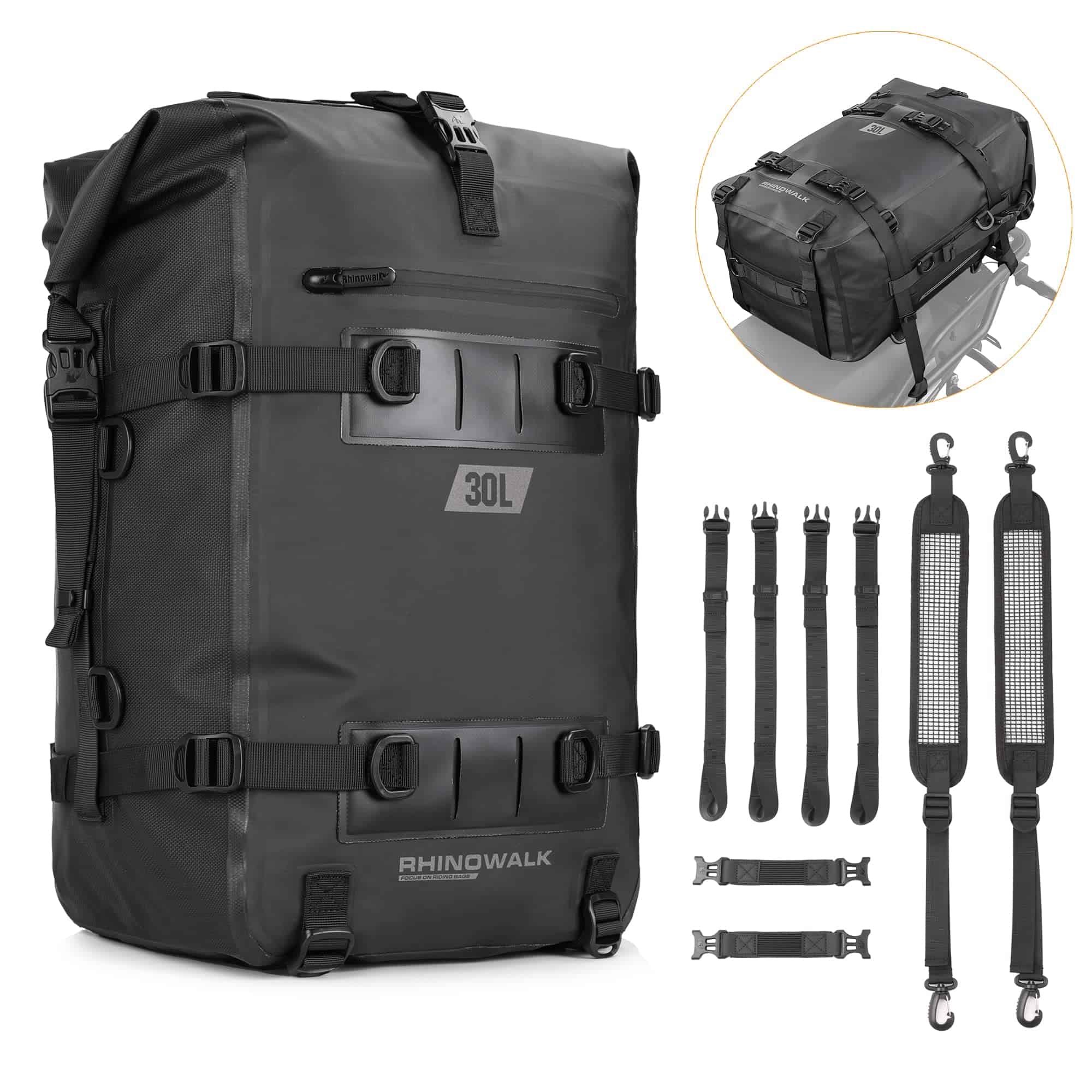 Bolso de cola de moto Abamita, Bolso de asiento trasero de