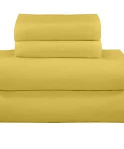 Juego de Sábanas de Algodón Peinado de 300 -Amarillo
