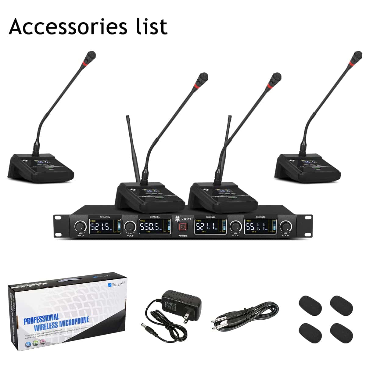 Sistema de Micrófono Profesional de Cuello de Ganso de 4 - Imagen 8