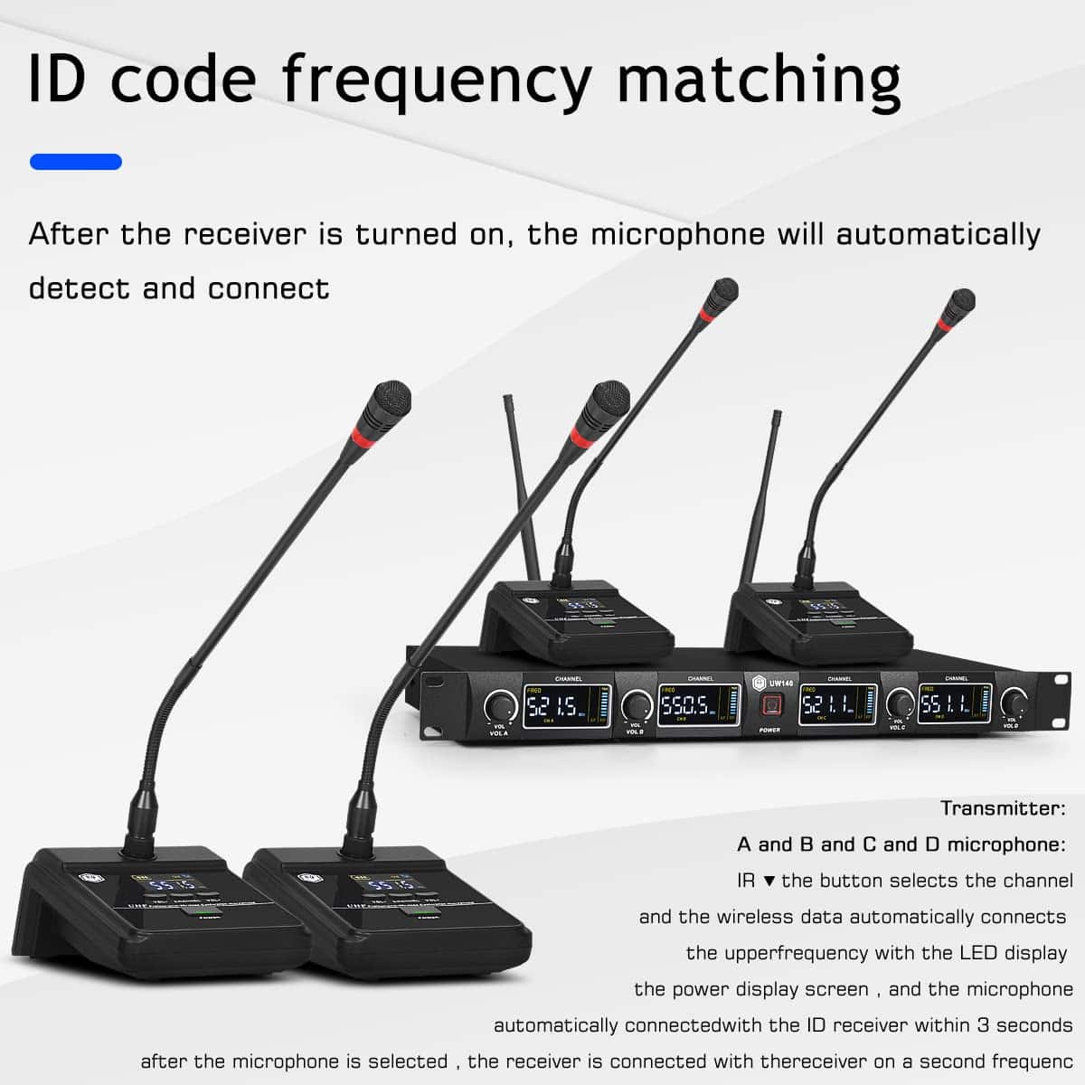 Sistema de Micrófono Profesional de Cuello de Ganso de 4 - Imagen 6