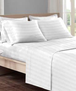 Juego de Sábanas de Algodón Pizuna Tamaño -Blanco de Lujo a