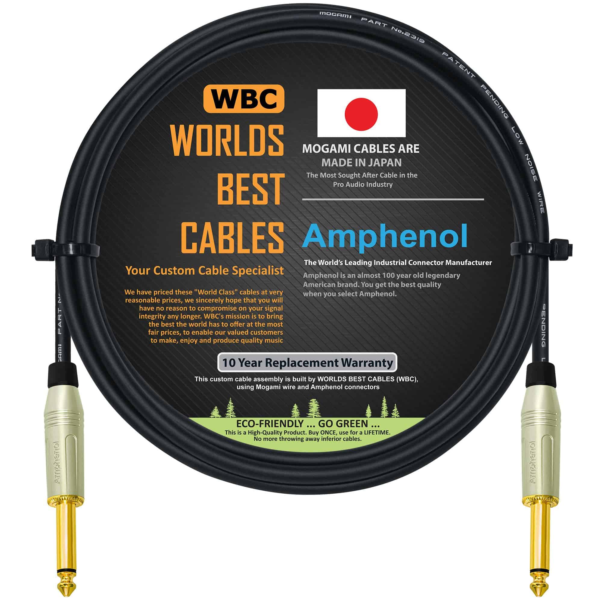 Cable de 3 pies personalizado para pedal, efectos, parche,