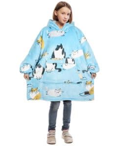 Manta con Capucha de Gato para Niños, Sudadera Grande de
