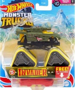 Monster Trucks 2021 Invader con coche re-Crushable 18/75,